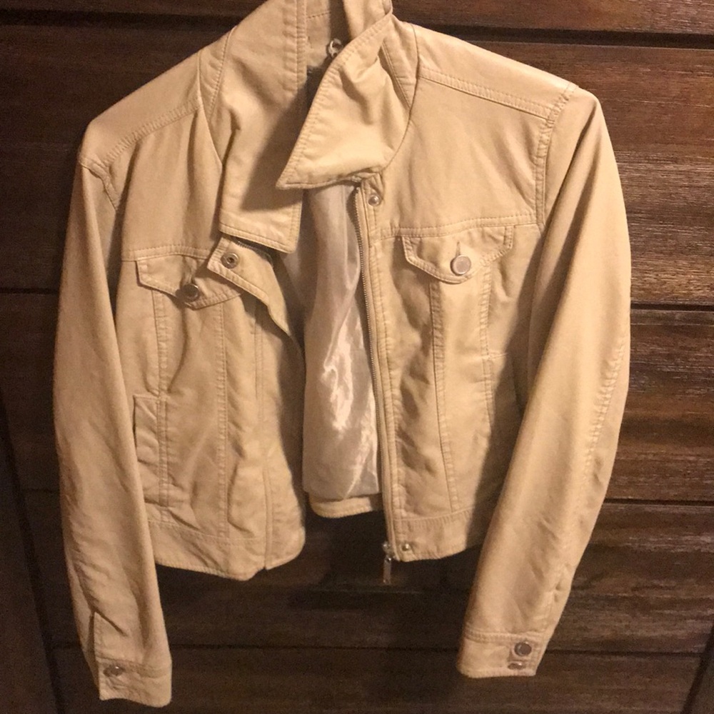 Tan leather jacket
